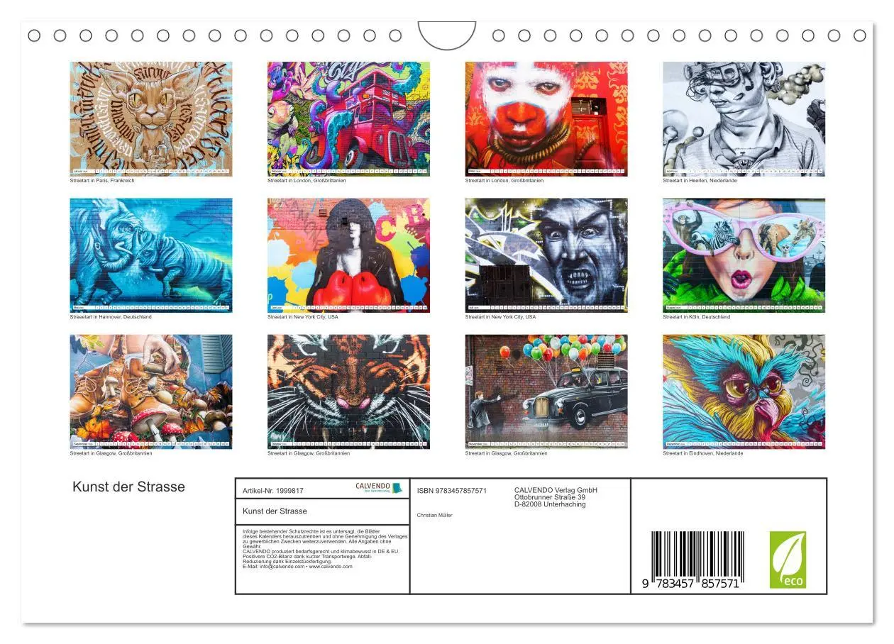 Bild: 9783457857571 | Kunst der Strasse (Wandkalender 2026 DIN A4 quer), CALVENDO...