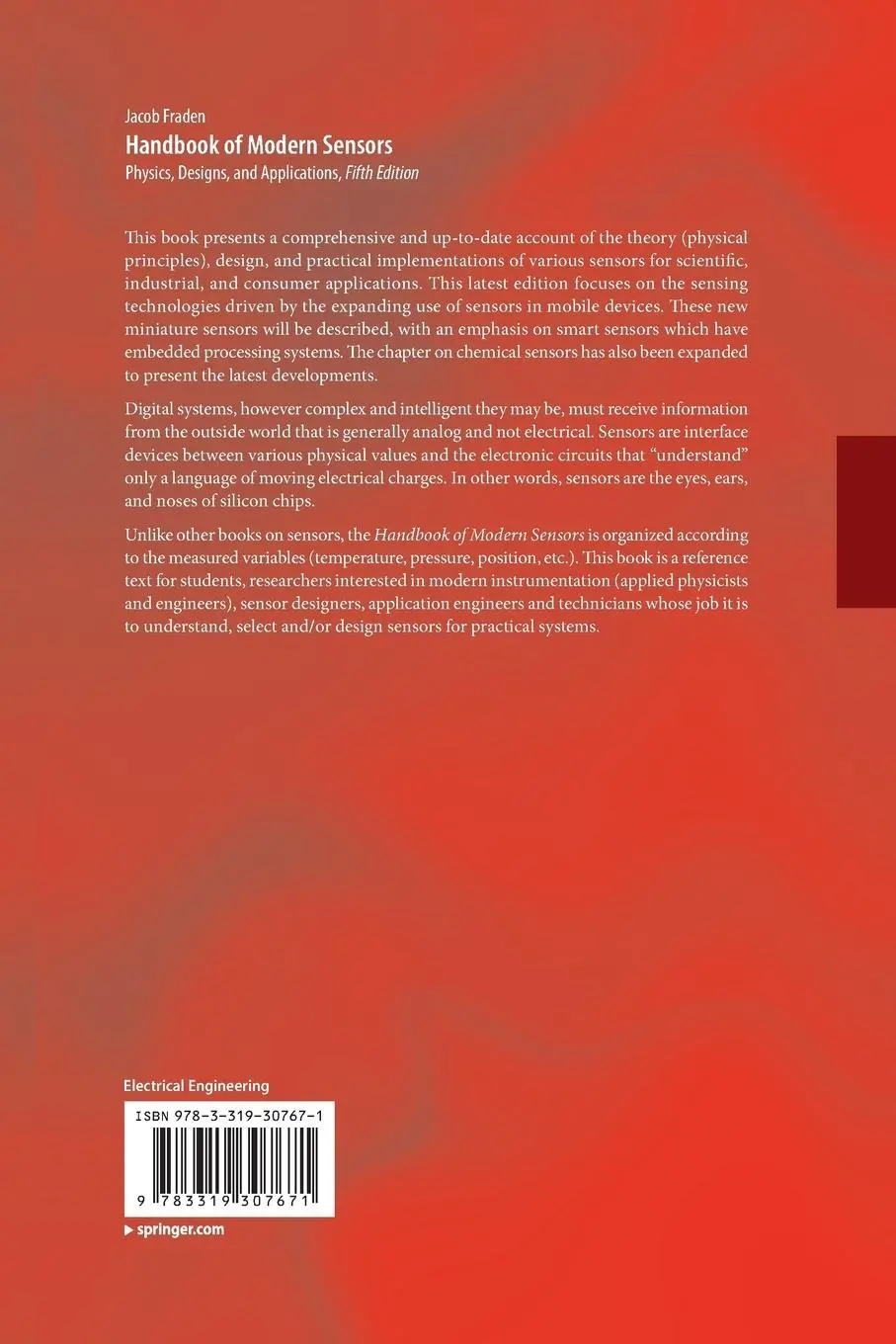 Rückseite: 9783319307671 | Handbook of Modern Sensors | Physics, Designs, and Applications | Buch
