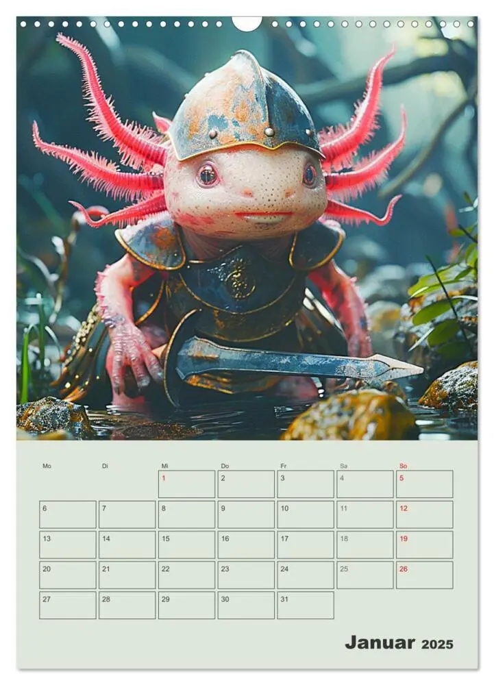 Bild: 9783383807671 | Axolotl. Lustiger Schwanzlurch mit Superkräften (Wandkalender 2025...
