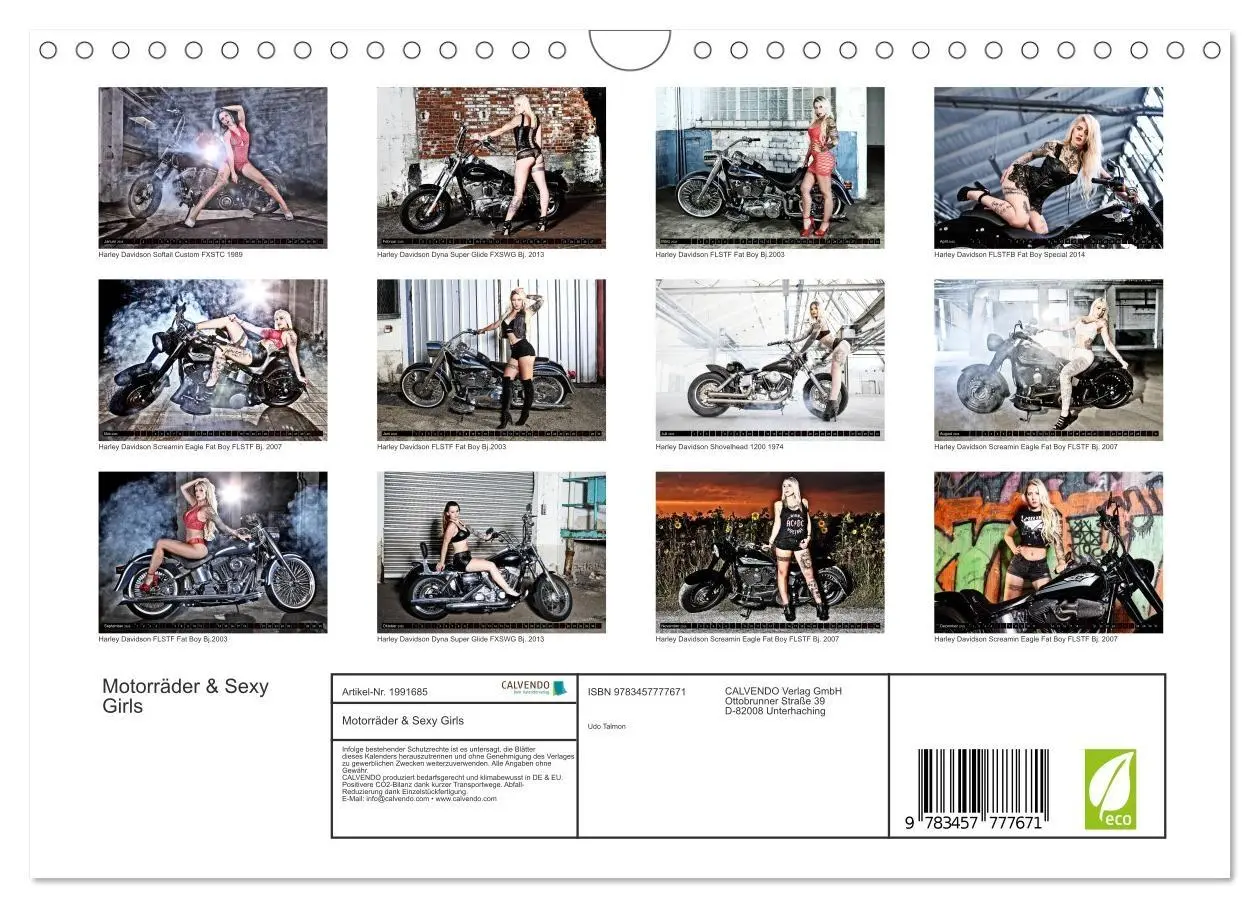 Bild: 9783457777671 | Motorräder &amp; Sexy Girls (Wandkalender 2026 DIN A4 quer), CALVENDO...