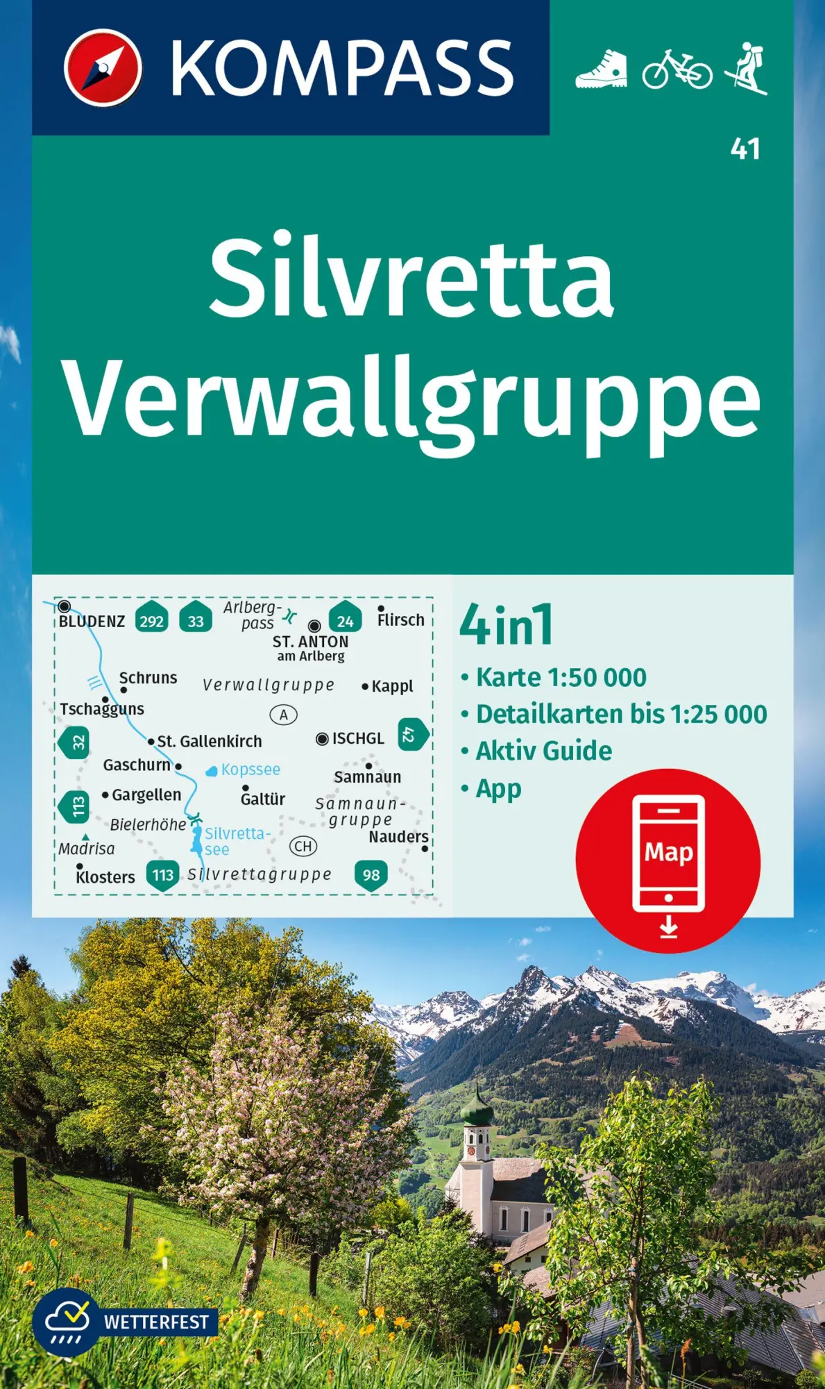 Cover: 9783991217671 | KOMPASS Wanderkarte 41 Silvretta, Verwallgruppe 1:50.000 | 2 Bde/Tle