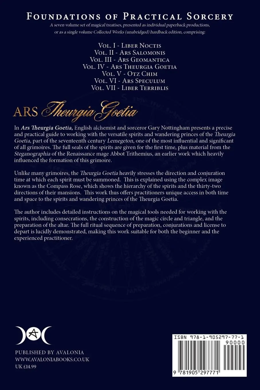 Rückseite: 9781905297771 | Ars Theurgia Goetia | Gary St Michael Nottingham | Taschenbuch | 2015