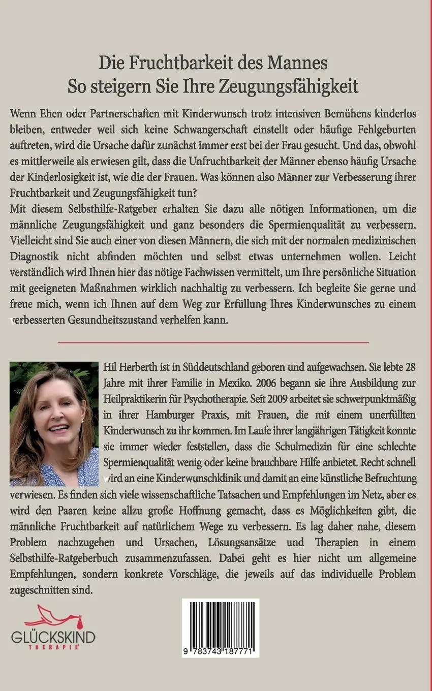 Rückseite: 9783743187771 | Die Fruchtbarkeit des Mannes | So steigern Sie Ihre Zeugungsfähigkeit