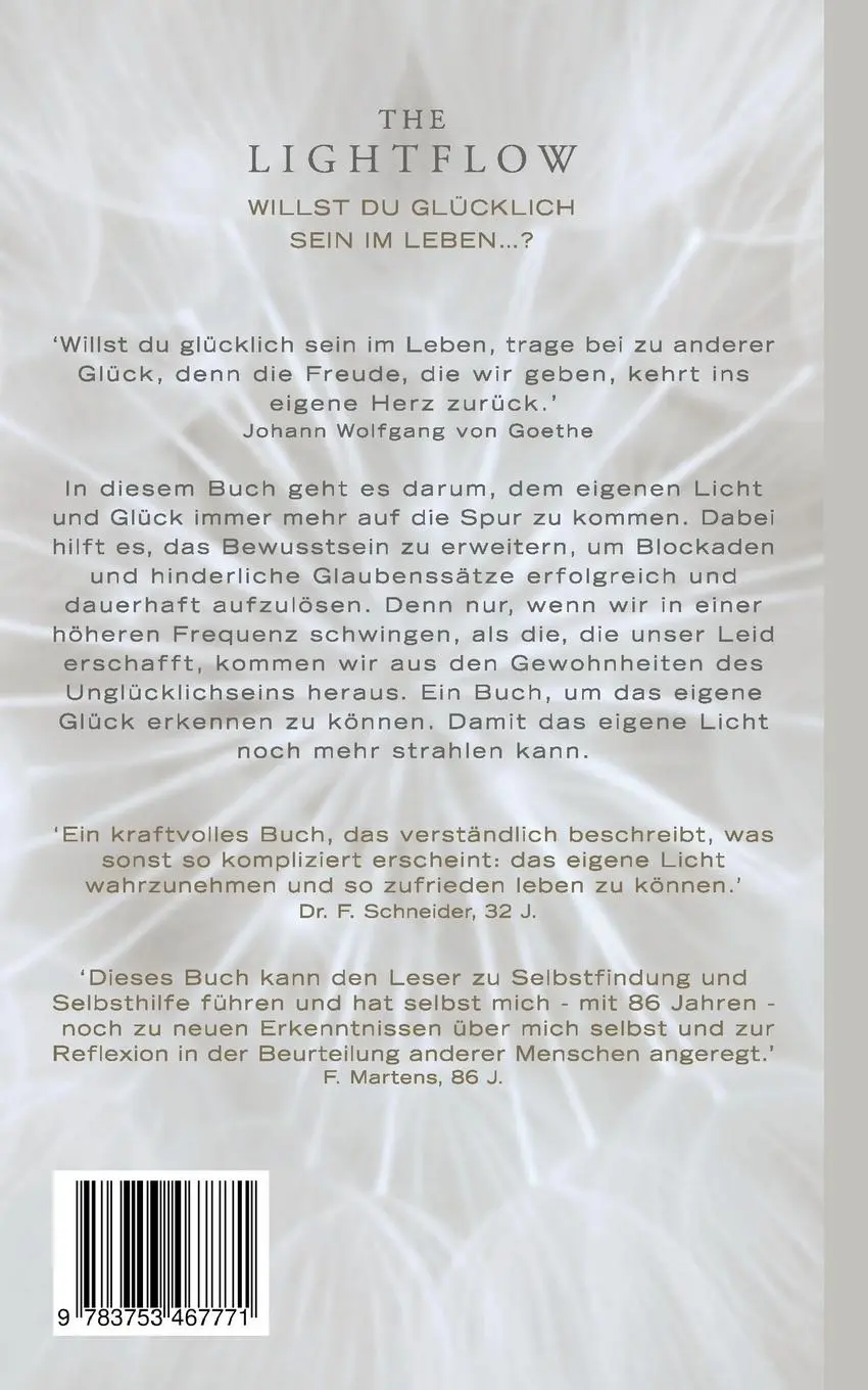 Rückseite: 9783753467771 | The Lightflow | Willst du glücklich sein im Leben ¿? | Andrea Tap