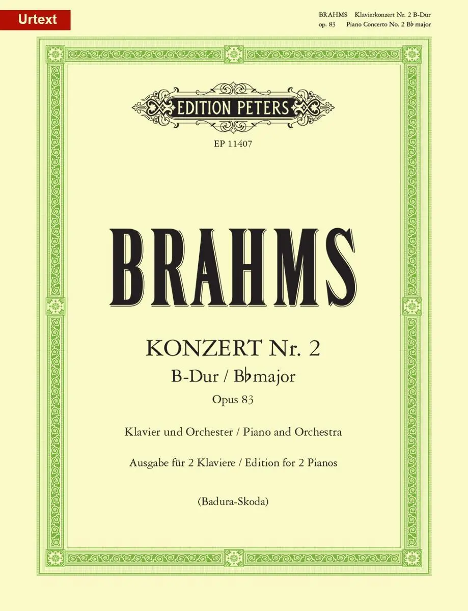 Cover: 9790014117771 | Piano Concerto No. 2 in B Flat Op. 83 (Edition for 2 Pianos) | Urtext