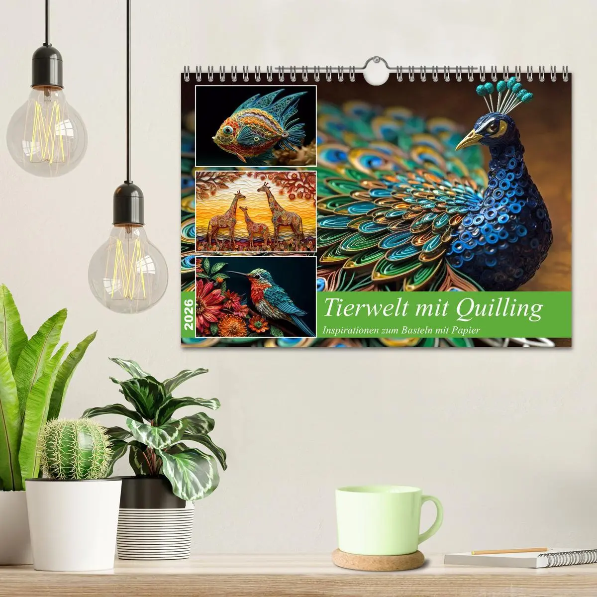 Bild: 9783457377871 | Tierwelt mit Quilling (Wandkalender 2026 DIN A4 quer), CALVENDO...