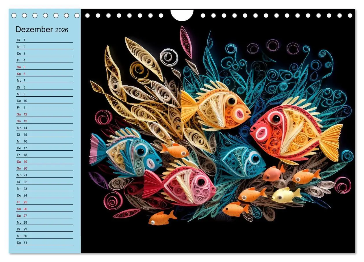 Bild: 9783457377871 | Tierwelt mit Quilling (Wandkalender 2026 DIN A4 quer), CALVENDO...