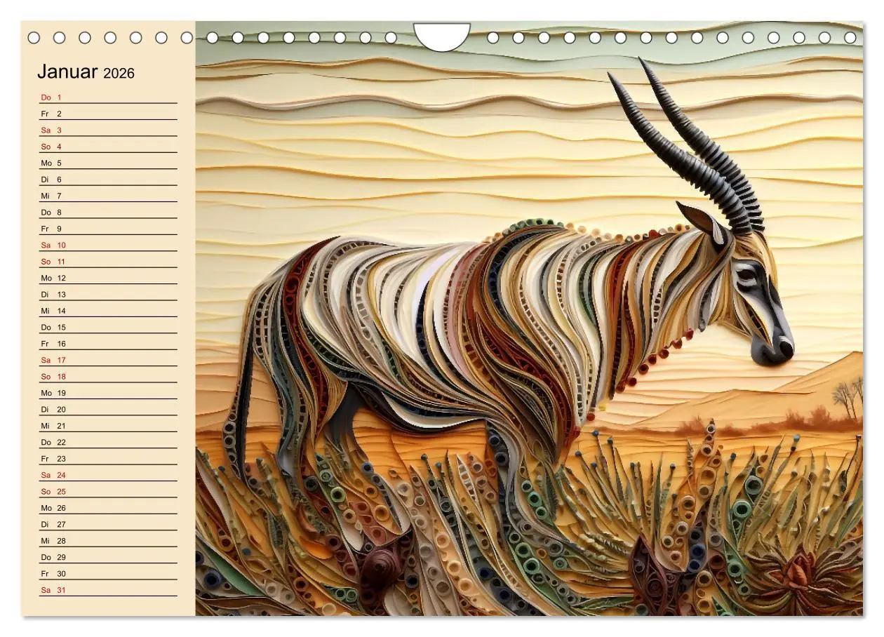 Bild: 9783457377871 | Tierwelt mit Quilling (Wandkalender 2026 DIN A4 quer), CALVENDO...