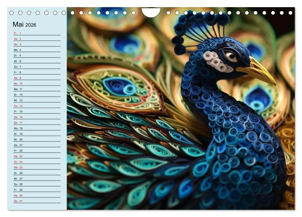 Bild: 9783457377871 | Tierwelt mit Quilling (Wandkalender 2026 DIN A4 quer), CALVENDO...