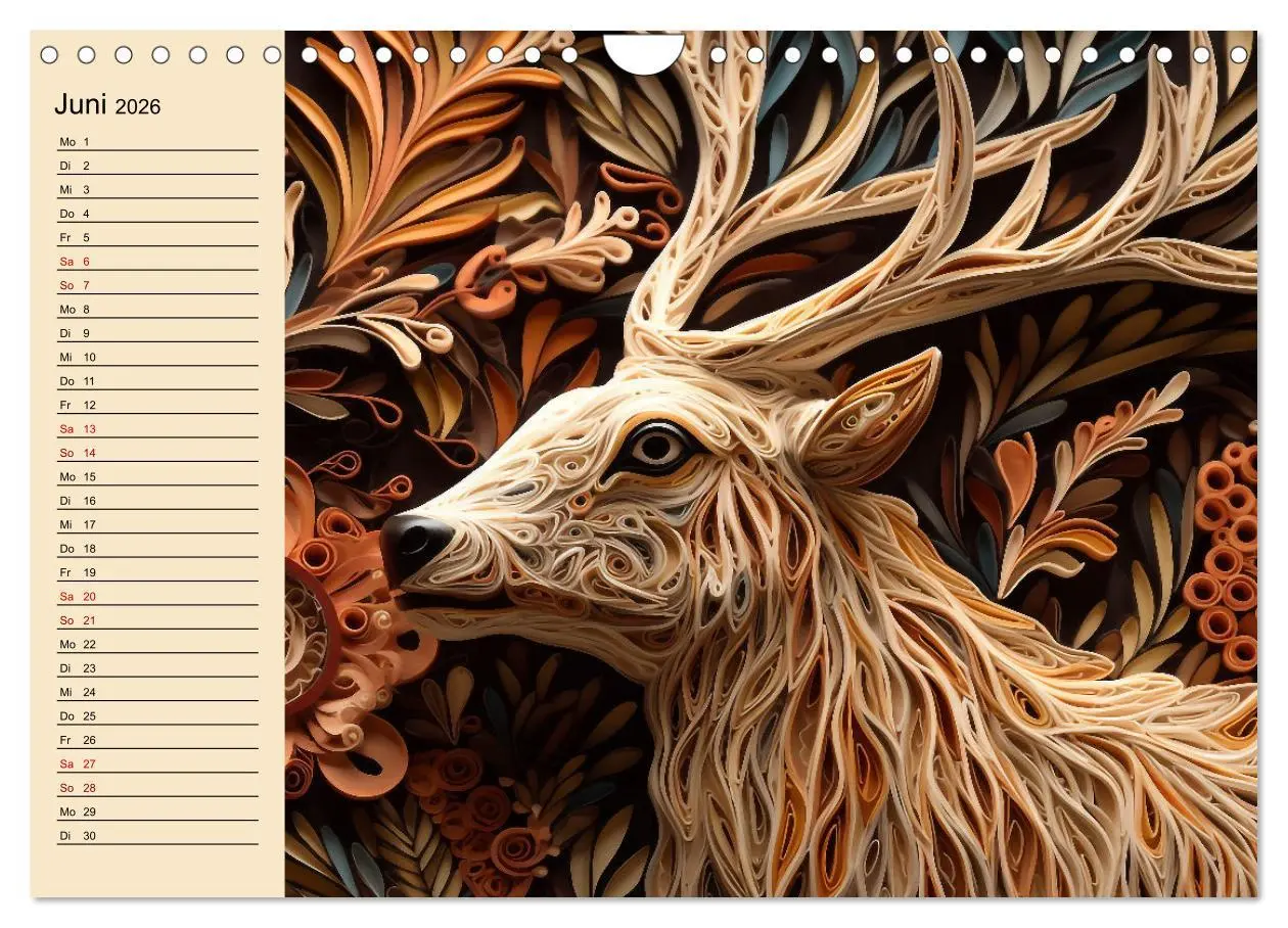 Bild: 9783457377871 | Tierwelt mit Quilling (Wandkalender 2026 DIN A4 quer), CALVENDO...