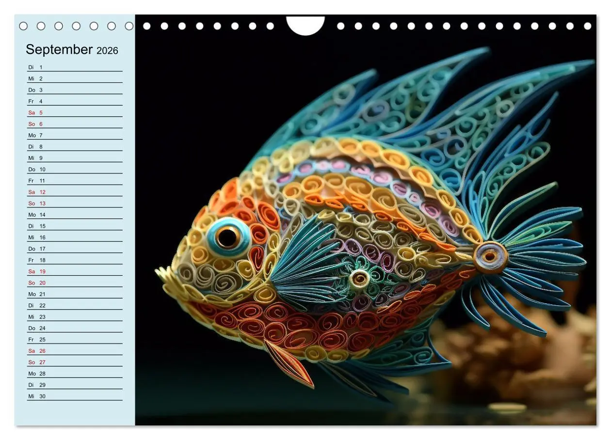 Bild: 9783457377871 | Tierwelt mit Quilling (Wandkalender 2026 DIN A4 quer), CALVENDO...