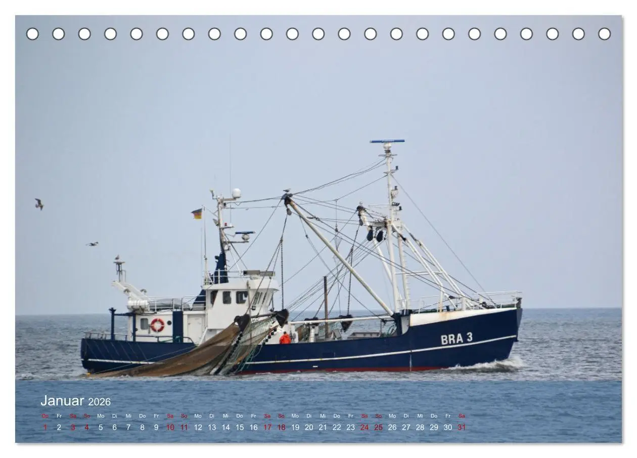 Bild: 9783457517871 | Nordsee-Krabbenkutter (Tischkalender 2026 DIN A5 quer), CALVENDO...