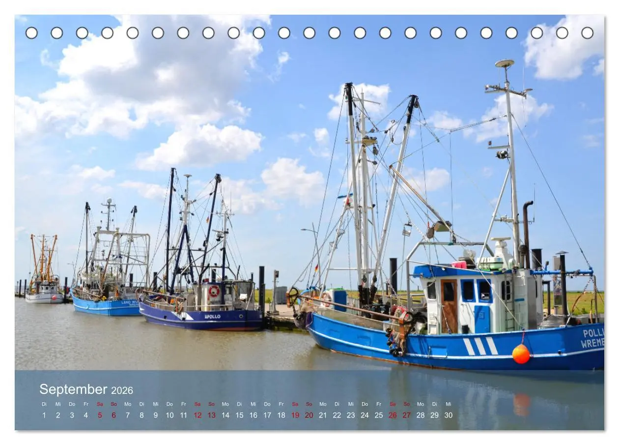 Bild: 9783457517871 | Nordsee-Krabbenkutter (Tischkalender 2026 DIN A5 quer), CALVENDO...