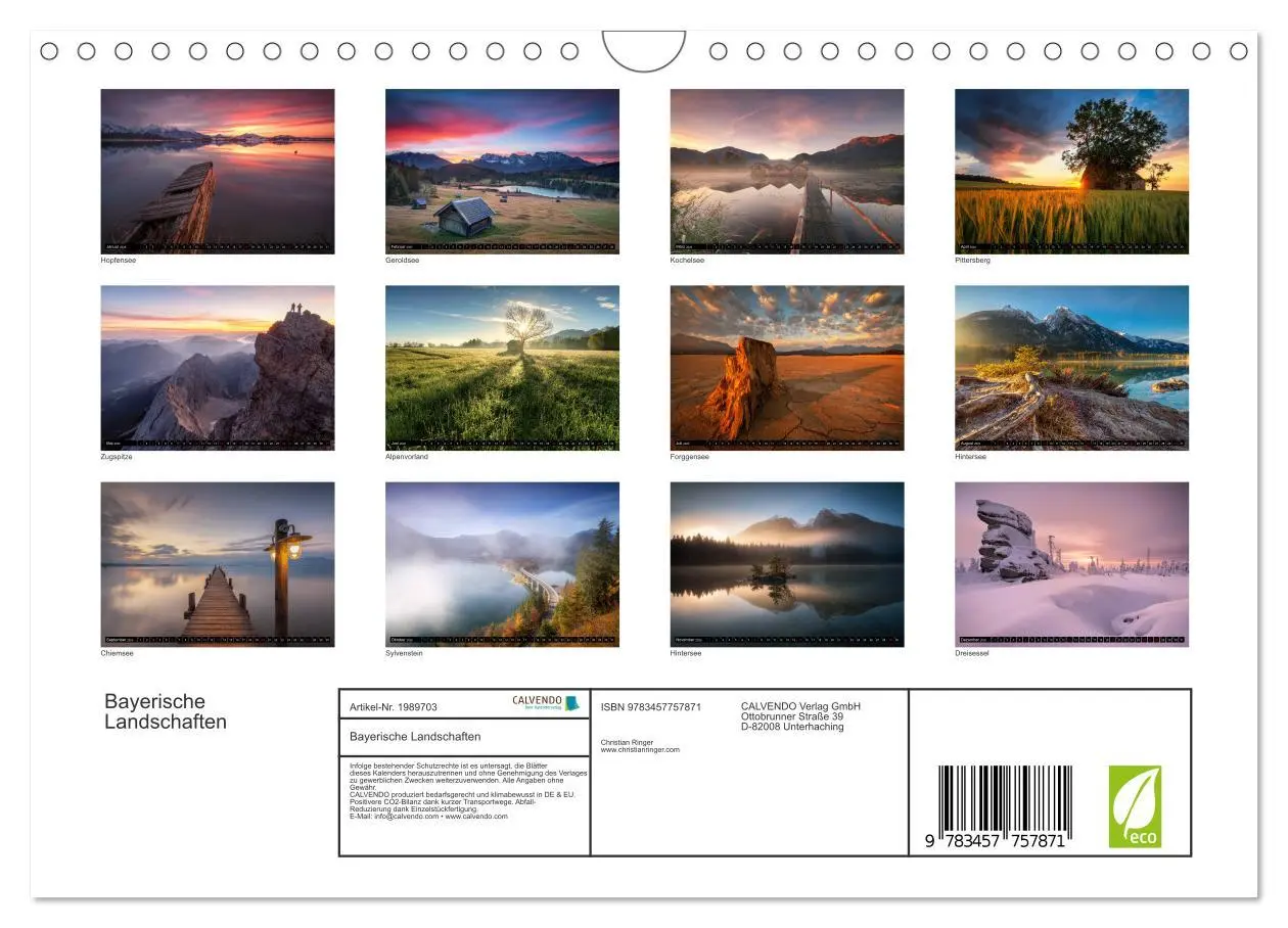 Bild: 9783457757871 | Bayerische Landschaften (Wandkalender 2026 DIN A4 quer), CALVENDO...