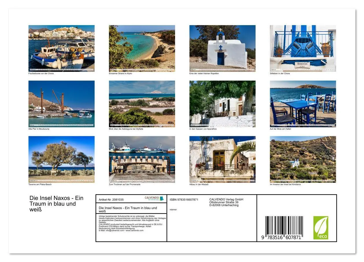 Bild: 9783516607871 | Die Insel Naxos - Ein Traum in blau und weiß (Wandkalender 2026 DIN...