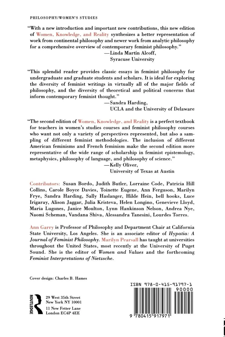 Rückseite: 9780415917971 | Women, Knowledge, and Reality | Explorations in Feminist Philosophy
