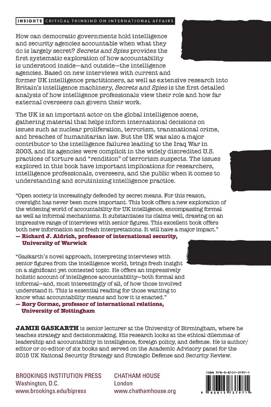 Rückseite: 9780815737971 | Secrets and Spies | Jamie Gaskarth | Taschenbuch | Englisch | 2020