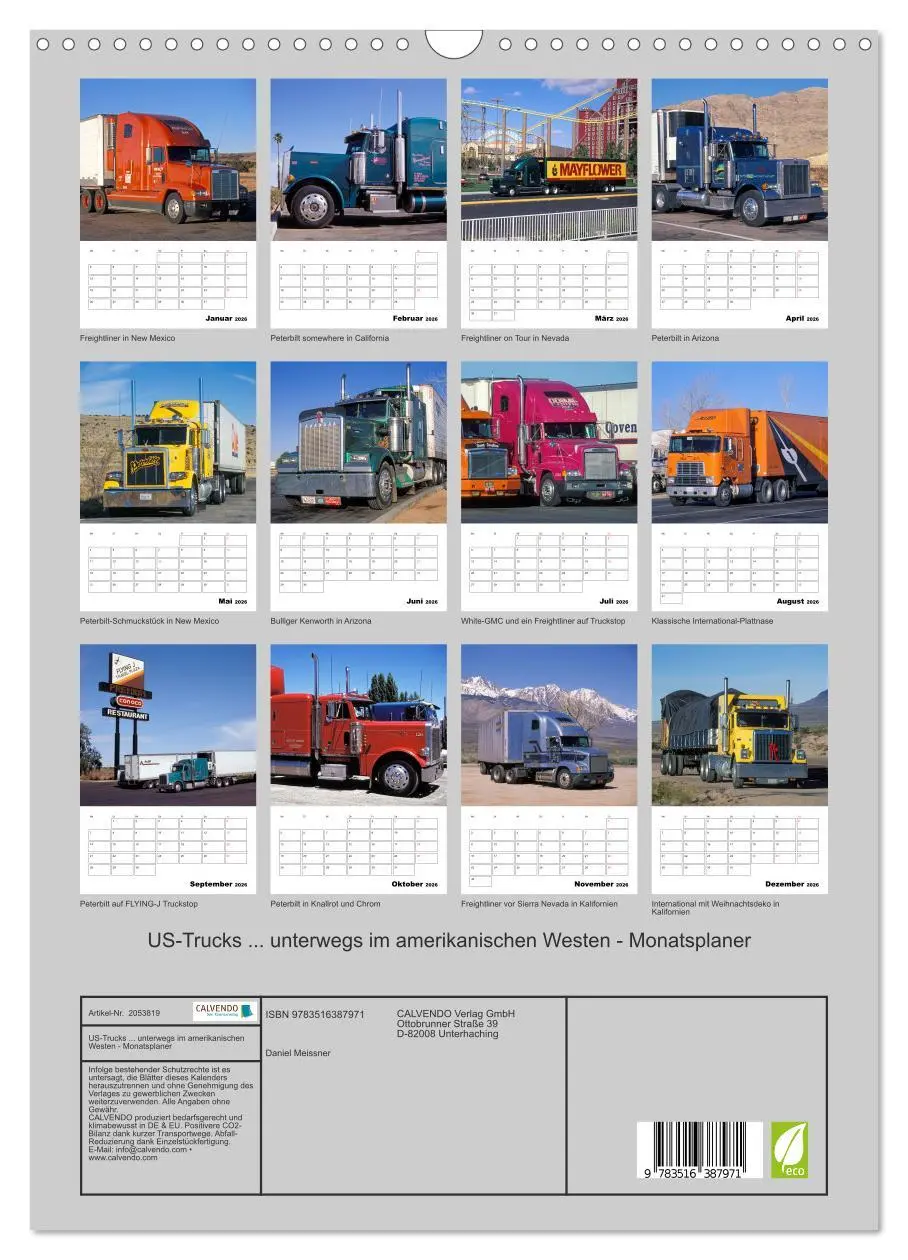 Bild: 9783516387971 | US-Trucks ... unterwegs im amerikanischen Westen - Monatsplaner...