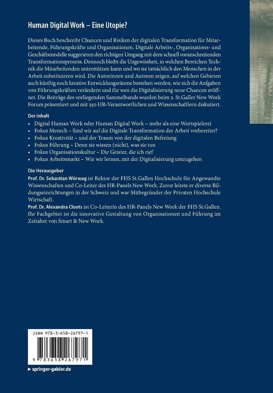Rückseite: 9783658267971 | Human Digital Work - Eine Utopie? | Alexandra Cloots (u. a.) | Buch