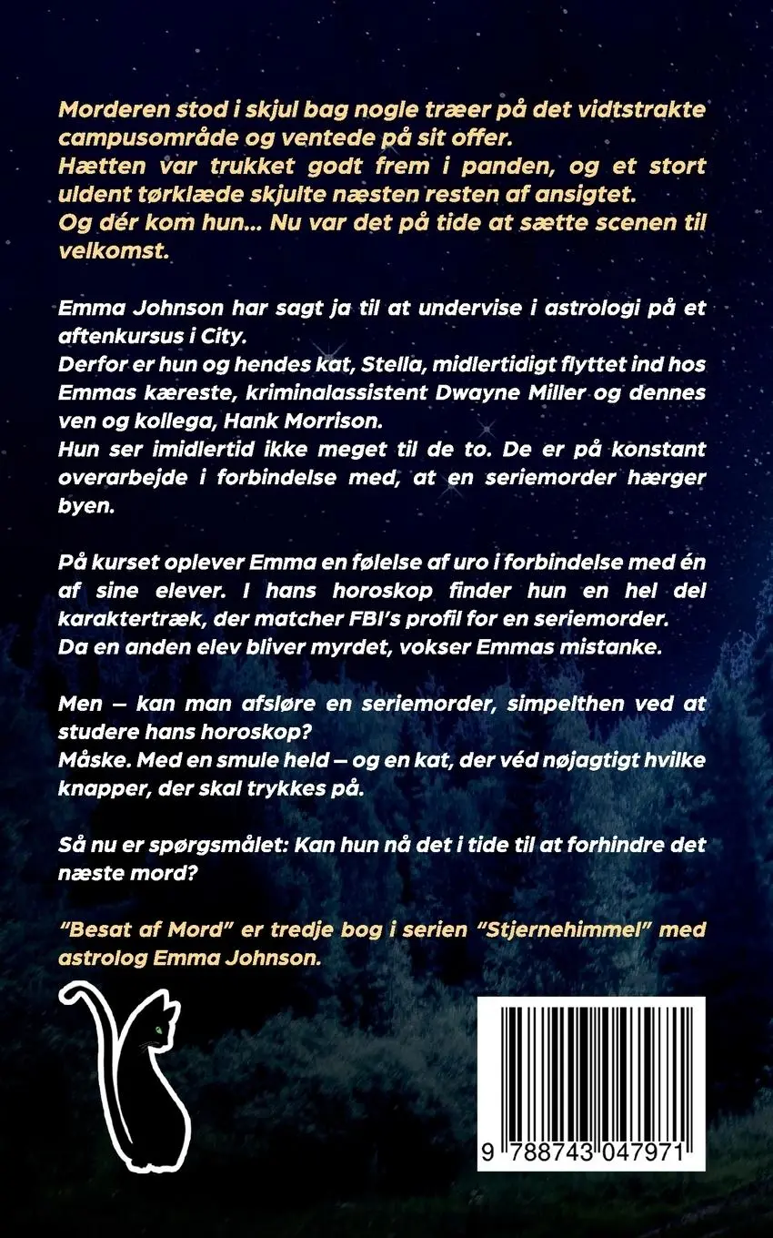 Rückseite: 9788743047971 | Besat af Mord | Astro-krimiserien Stjernehimmel 3 | Marian Hanson