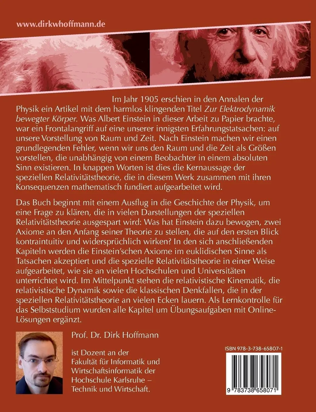 Rückseite: 9783738658071 | Einführung in die Spezielle Relativitätstheorie | Dirk Hoffmann | Buch
