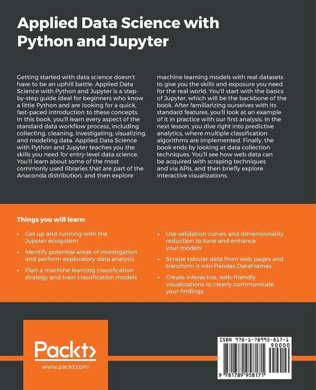 Rückseite: 9781789958171 | Applied Data Science with Python and Jupyter | Alex Galea | Buch