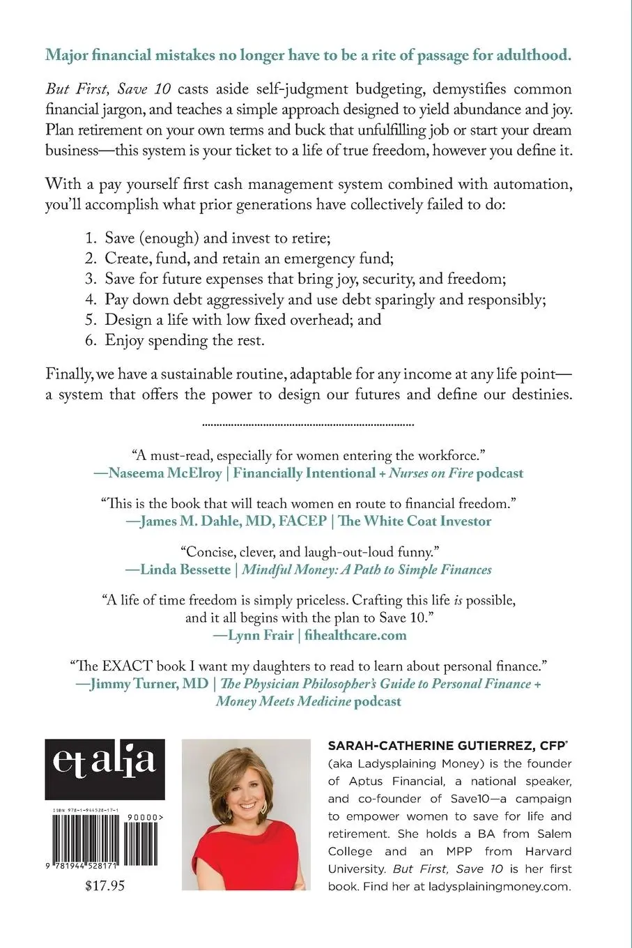Rückseite: 9781944528171 | But First, Save 10 | Sarah-Catherine Gutierrez | Taschenbuch | 2020