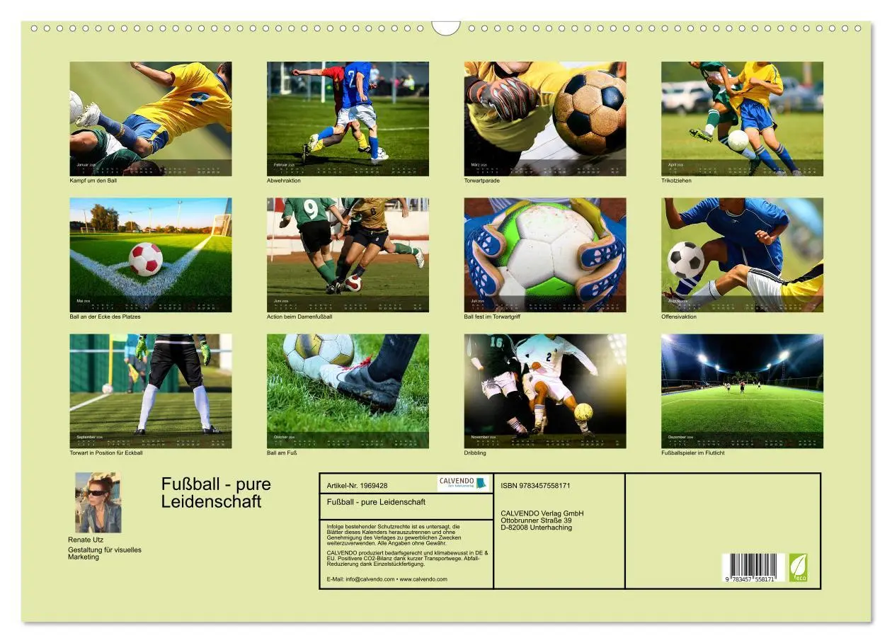 Bild: 9783457558171 | Fußball - pure Leidenschaft (Wandkalender 2026 DIN A2 quer),...