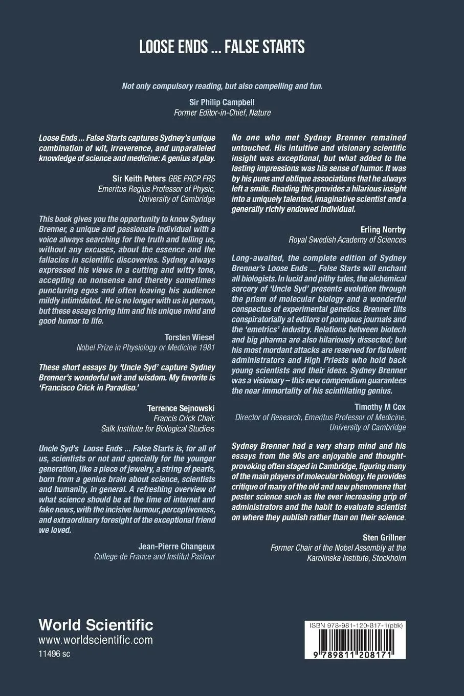 Rückseite: 9789811208171 | LOOSE ENDS ... FALSE STARTS | Sydney Brenner | Taschenbuch | Englisch