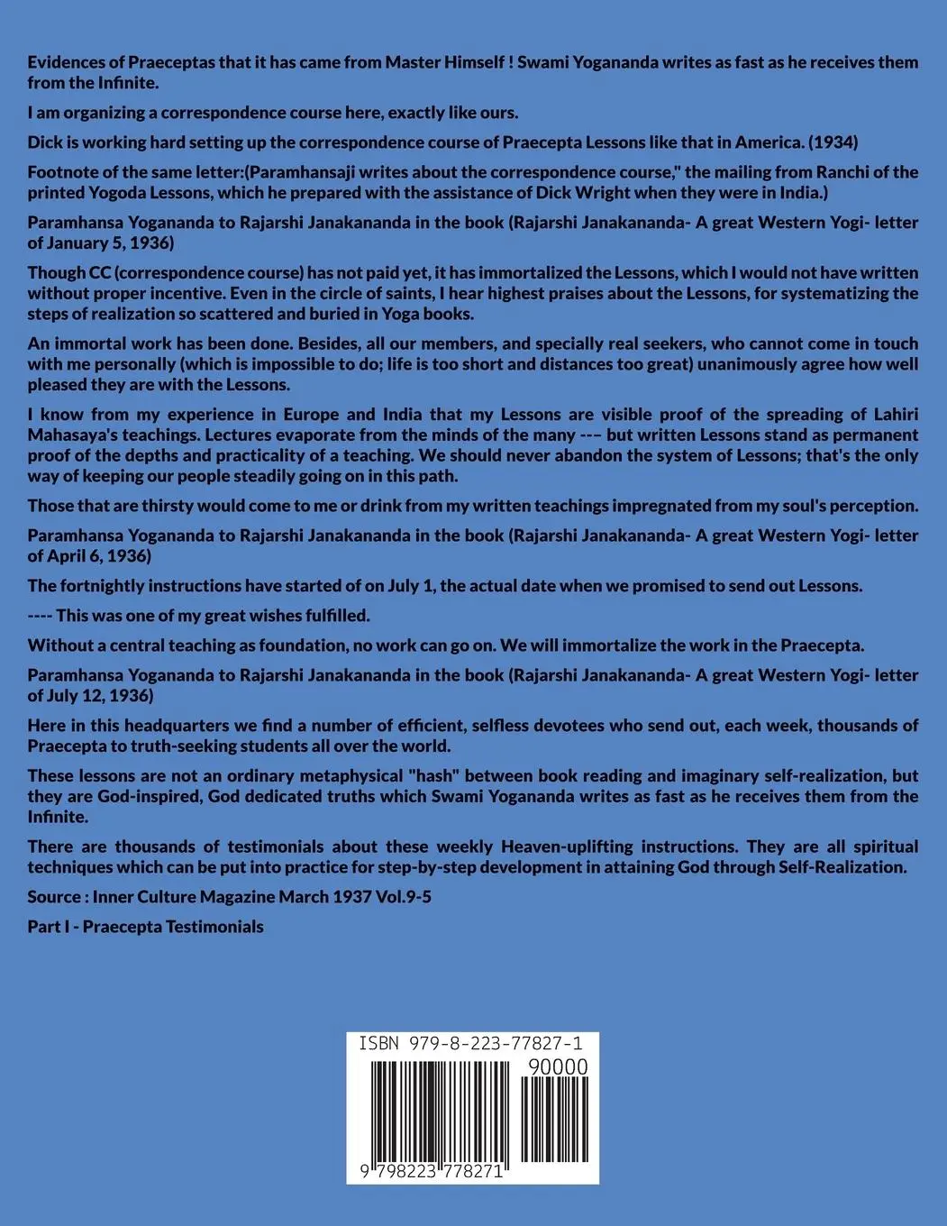 Rückseite: 9798223778271 | Original Praecepta Lessons of Swami Yoganandaji - Vol.2 | Yogananda