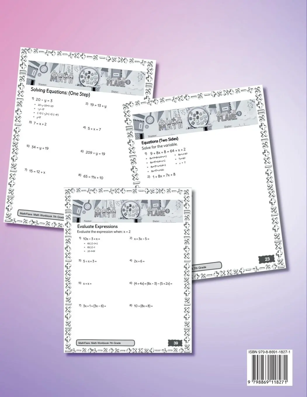 Rückseite: 9798869118271 | MathFlare - Math Workbook 7th Grade | Mathflare Publishing | Buch