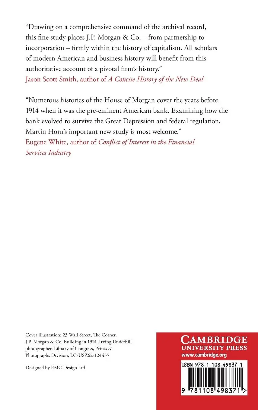 Rückseite: 9781108498371 | J.P. Morgan &amp; Co. and the Crisis of Capitalism | Martin Horn | Buch