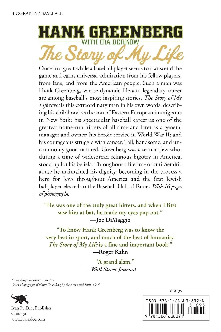 Rückseite: 9781566638371 | Hank Greenberg | The Story of My Life | Hank Greenberg | Taschenbuch