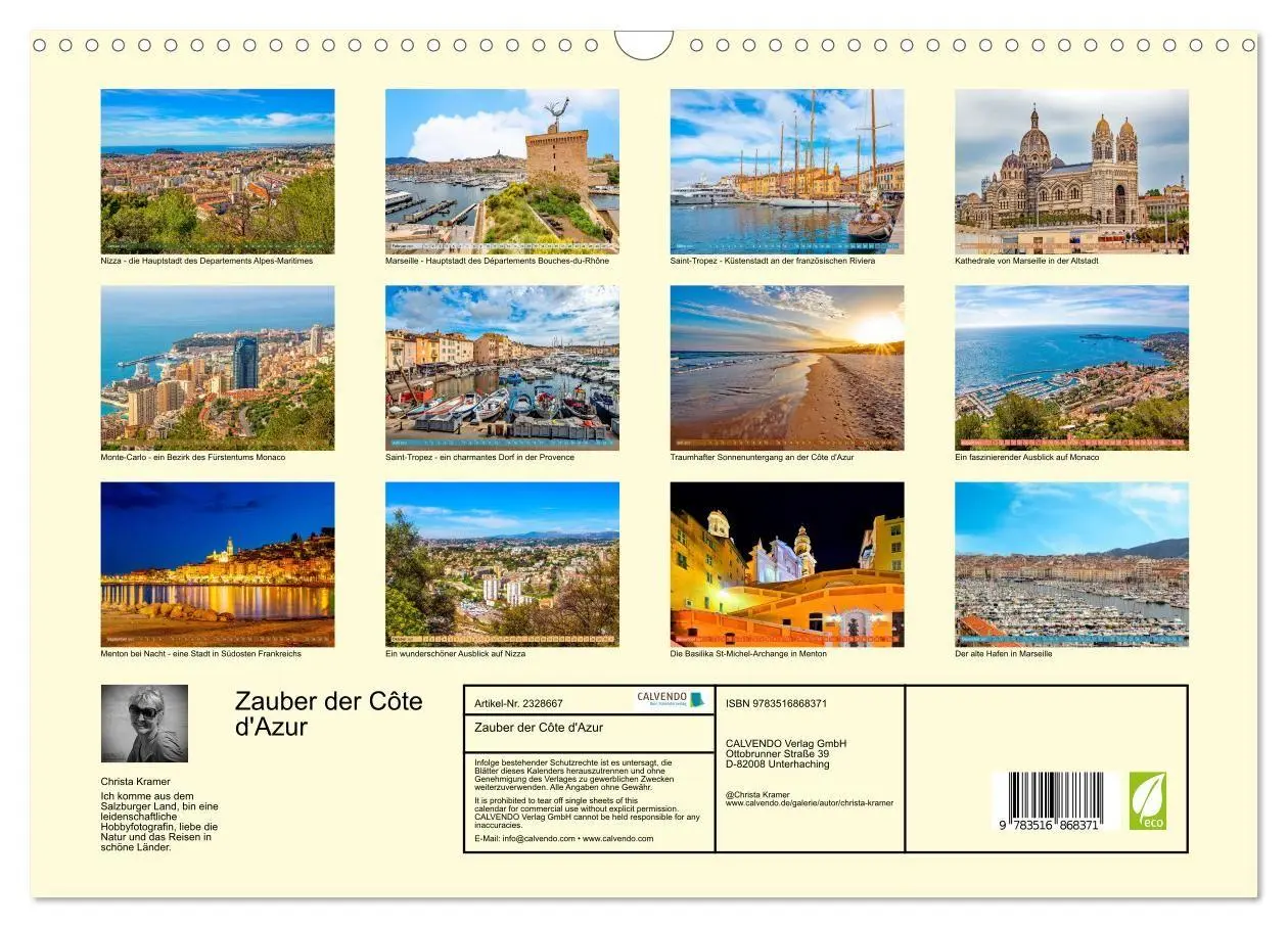 Bild: 9783516868371 | Zauber der Côte d'Azur (Wandkalender 2027 DIN A3 quer), CALVENDO...