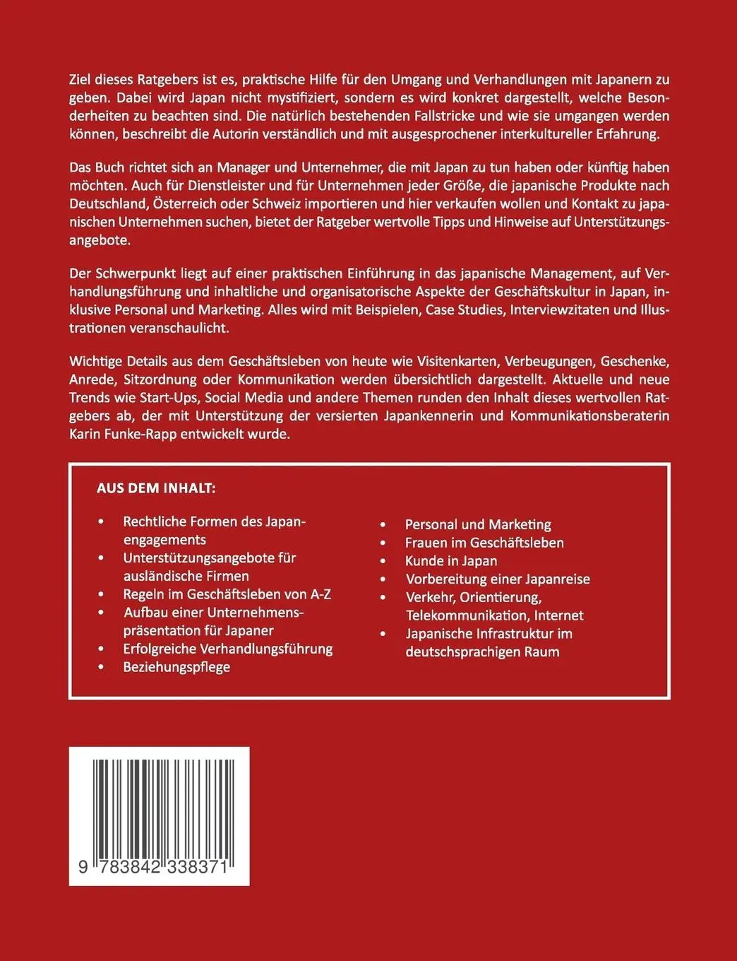 Rückseite: 9783842338371 | Erfolgreich im Japangeschäft | Kerstin Teicher | Taschenbuch | 116 S.