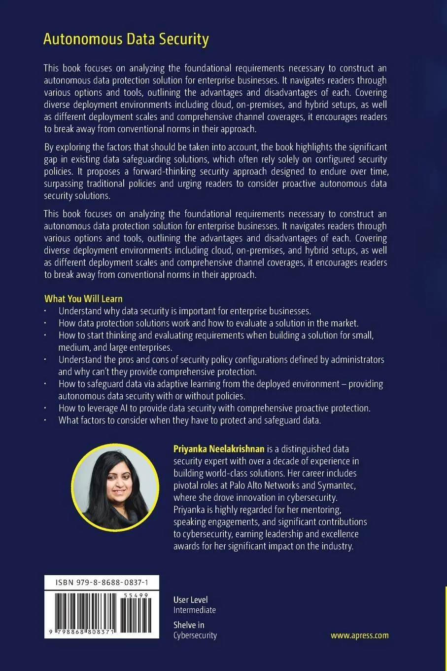 Rückseite: 9798868808371 | Autonomous Data Security | Priyanka Neelakrishnan | Taschenbuch | xix