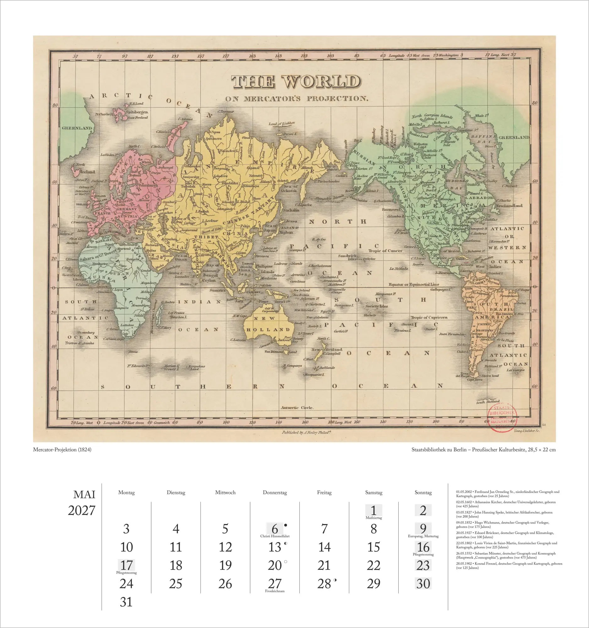 Bild: 4069095018471 | Geographisch-Kartographischer Kalender 2027 | KG | Kalender | 14 S.