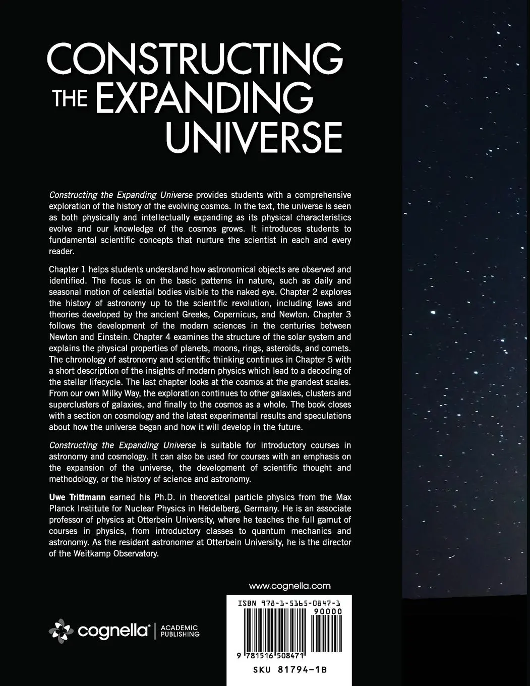 Rückseite: 9781516508471 | Constructing the Expanding Universe | Uwe Trittmann | Taschenbuch
