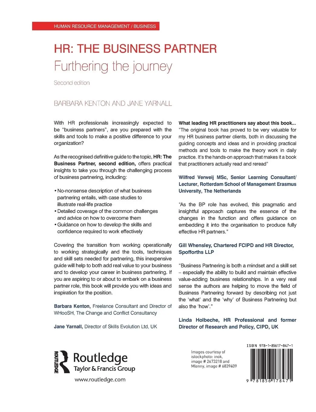 Rückseite: 9781856178471 | HR | The Business Partner | Barbara Kenton (u. a.) | Taschenbuch