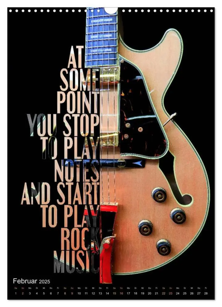 Bild: 9783435988471 | Rockgitarren Textposter (Wandkalender 2025 DIN A3 hoch), CALVENDO...