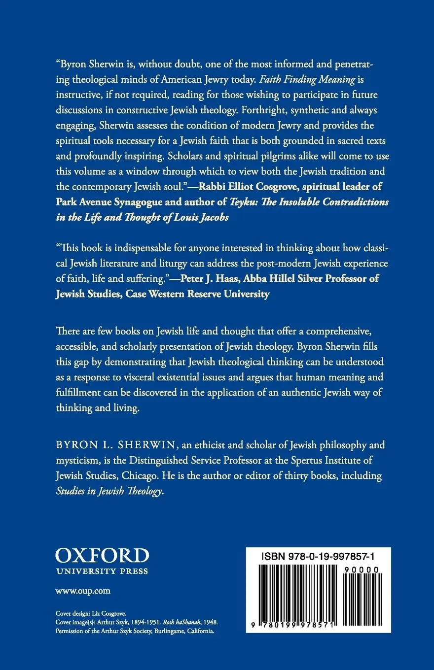 Rückseite: 9780199978571 | Faith Finding Meaning | A Theology of Judaism | Byron L. Sherwin