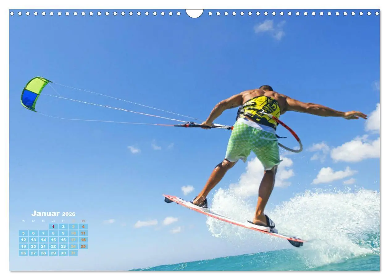Bild: 9783457688571 | Kitesurfen: Mit Drachen am Meer (Wandkalender 2026 DIN A3 quer),...