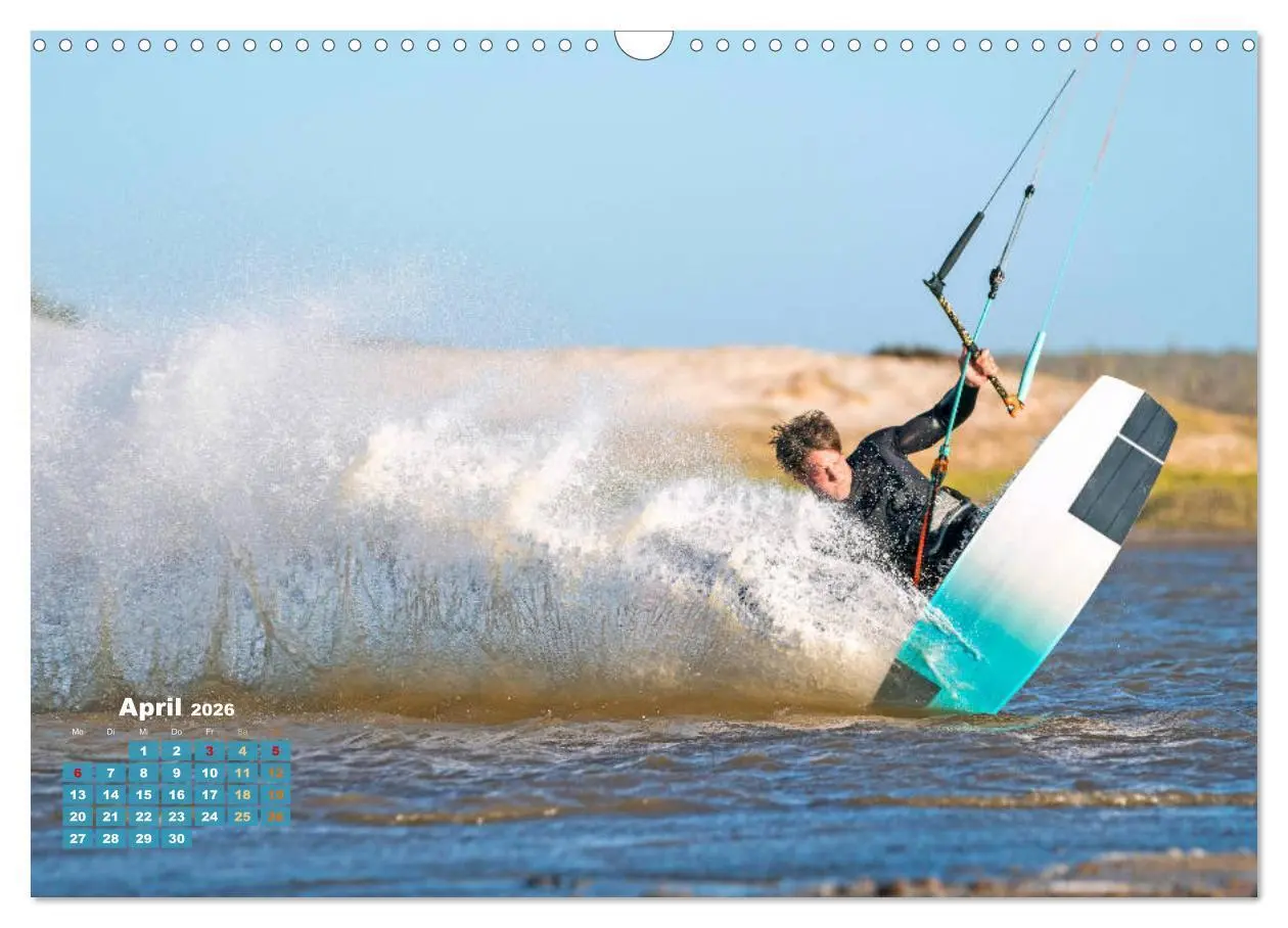Bild: 9783457688571 | Kitesurfen: Mit Drachen am Meer (Wandkalender 2026 DIN A3 quer),...