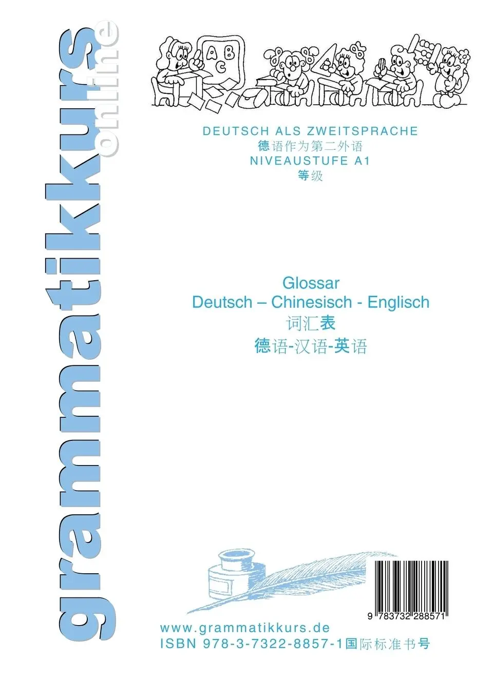Rückseite: 9783732288571 | Wörterbuch Deutsch - Chinesisch - Englisch Niveau A1 | Taschenbuch