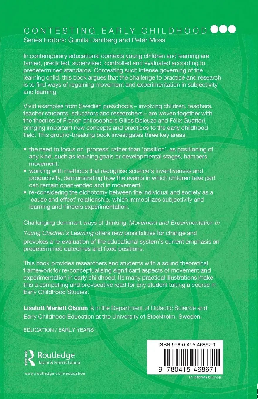 Rückseite: 9780415468671 | Movement and Experimentation in Young Children's Learning | Olsson