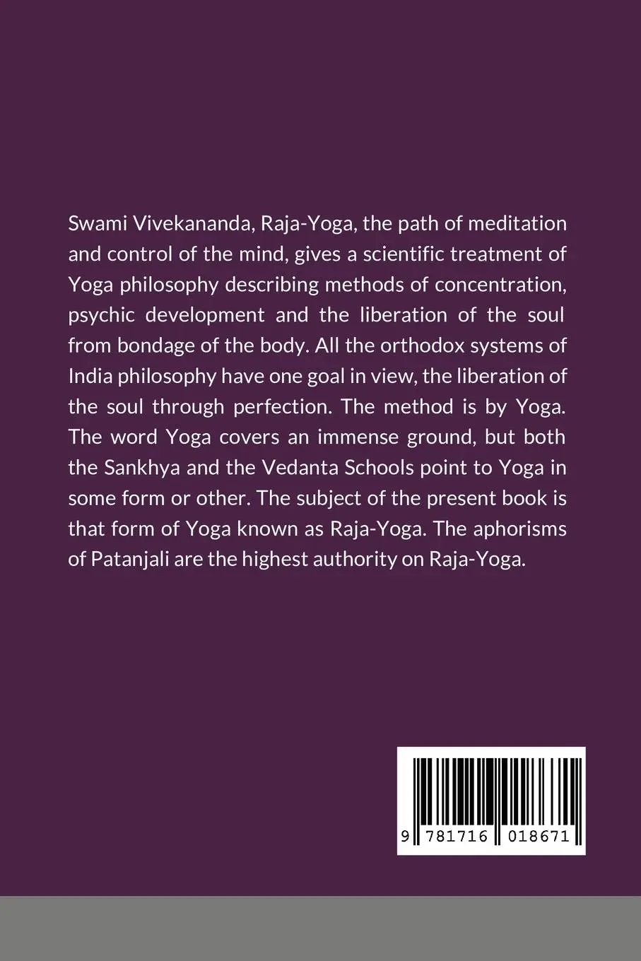 Rückseite: 9781716018671 | Raja Yoga | Conquering the Internal Nature | Swami Vivekananda | Buch