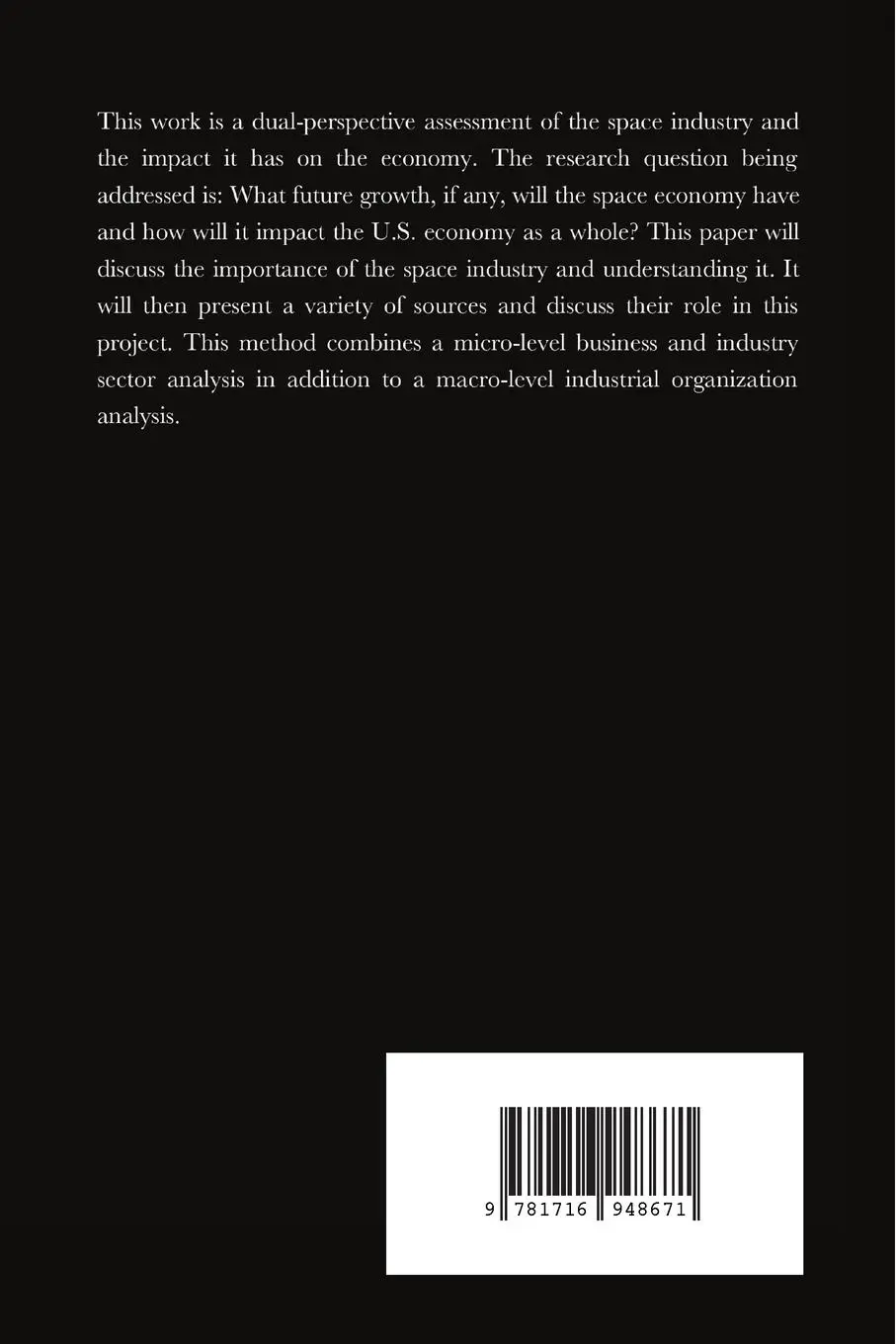Rückseite: 9781716948671 | The Economics of Space | Nathanial Jung (u. a.) | Taschenbuch | 2020