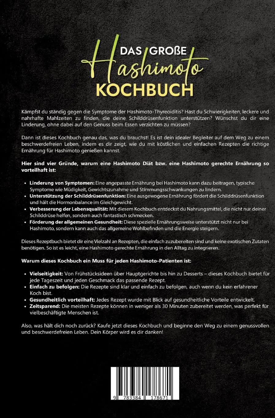 Rückseite: 9783384178671 | Das große Hashimoto Kochbuch | Carina Lehmann | Buch | 112 S. | 2024