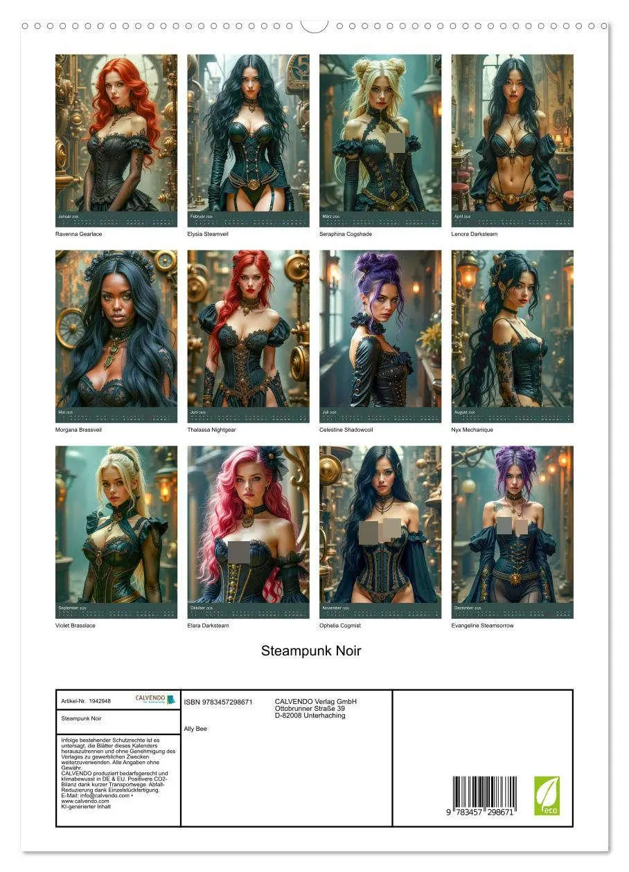 Bild: 9783457298671 | Steampunk Noir (hochwertiger Premium Wandkalender 2026 DIN A2...
