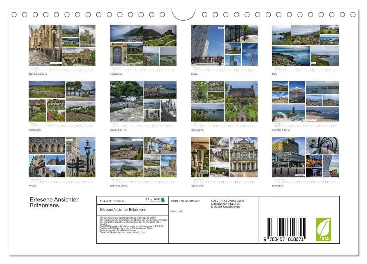 Bild: 9783457818671 | Erlesene Ansichten Britanniens (Wandkalender 2026 DIN A4 quer),...
